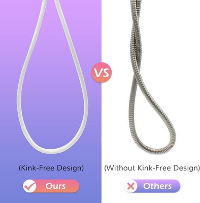Cách mạng Ultra Soft Anti Kink Silicone Tuần phòng tắm ống mở rộng với đồng chèn và hạt