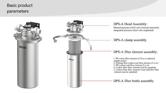 Thép không gỉ 5 micron lọc trước với van giảm áp bằng tay