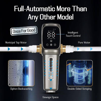 Smart Timer Auto Backwash Water Pre Filter với 40-300μm Filter Rating SUS 316L Stainless Steel Mesh và Tốc độ dòng chảy 6T / H