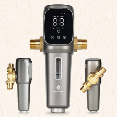 Smart Timer Auto Backwash Water Pre Filter with 1-99 Days Adjustable Cleaning Interval and 150,000 Water Hammer Tests