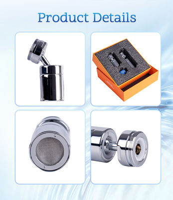 Đầu nối vòi xoay 360° tạo bọt khí nano siêu nhỏ với một trăm tỷ bọt khí trên mỗi lít và đường kính bọt 0.001-0.1 MM để làm sạch sâu hiệu quả cao