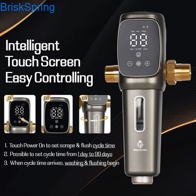 Bộ lọc trước rửa ngược tự động Bộ lọc trầm tích thông minh, bộ lọc trước dòng chảy cao cho nhà biệt thự, căn hộ và nước gia dụng