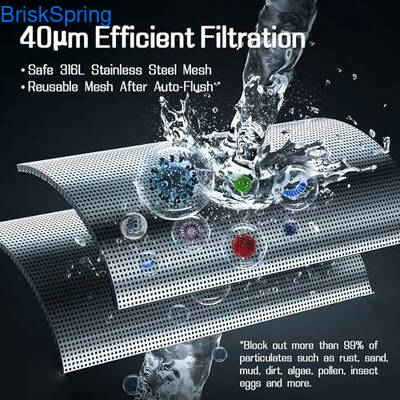 Bộ lọc trước nước bằng lưới thép không gỉ 316L được chứng nhận NSF với lưu lượng 6T/H và điều khiển cảm ứng thông minh