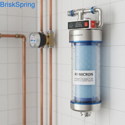 40 Micron Tự động hoàn toàn tái sử dụng Spin Down Water Pre Filter để loại bỏ trầm tích toàn nhà