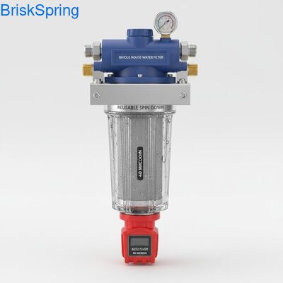 40 Micron Tự động hoàn toàn tái sử dụng Spin Down Water Pre Filter để loại bỏ trầm tích toàn nhà