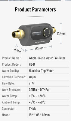 BriskSpring HZ-D Lọc trầm tích toàn nhà 40 Micron với lưu lượng 7 T/H và lắp đặt xoay 360 độ