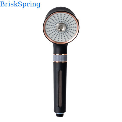 Luxury Black Rose Gold Micro Nano Bubble Shower Head with 3 Spray Modes and Water Saving Technology