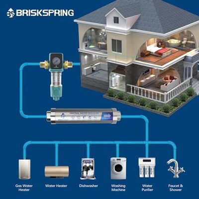40 Micron Whole House Water Pre Filter Reusable Mesh Sediment Filter with Water-Driven Scraping