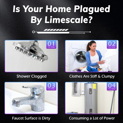 Compact Inline Salt-Free Water Descaler with 1/2 Inch Threaded Connections for Home Water Systems