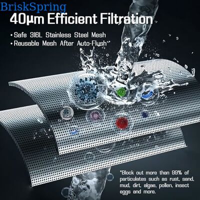 AT-30G-BS Automatic Whole House Water Pre Filter with 40 Micron SUS316L Mesh and Timed Self-Flushing