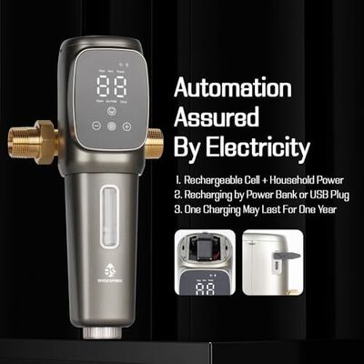 Automatic Water Pre Filter Sediment Pre Filter with 40 Micron SUS316L Mesh and Timed Self Flushing for Whole House
