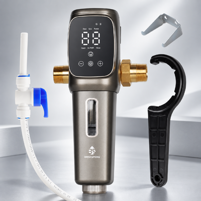 Bộ lọc nước trước toàn nhà tự động AT-30G-BS với lưới SUS316L 40 Micron và chức năng tự xả theo thời gian